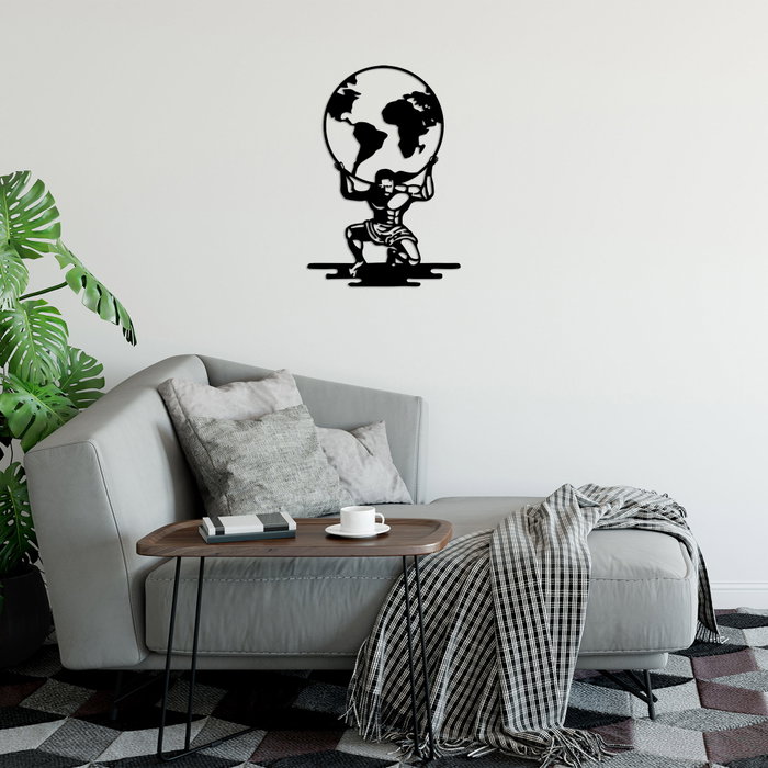 Wallity Atlas - 461 Escultura de Pared de Metal Negra